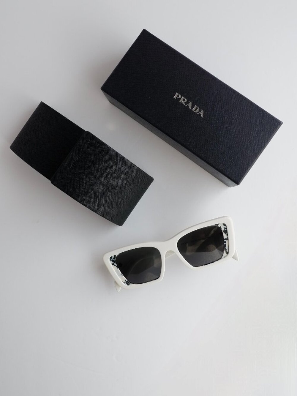 Authentic Preowned Prada White Cat Eye Sunglasses